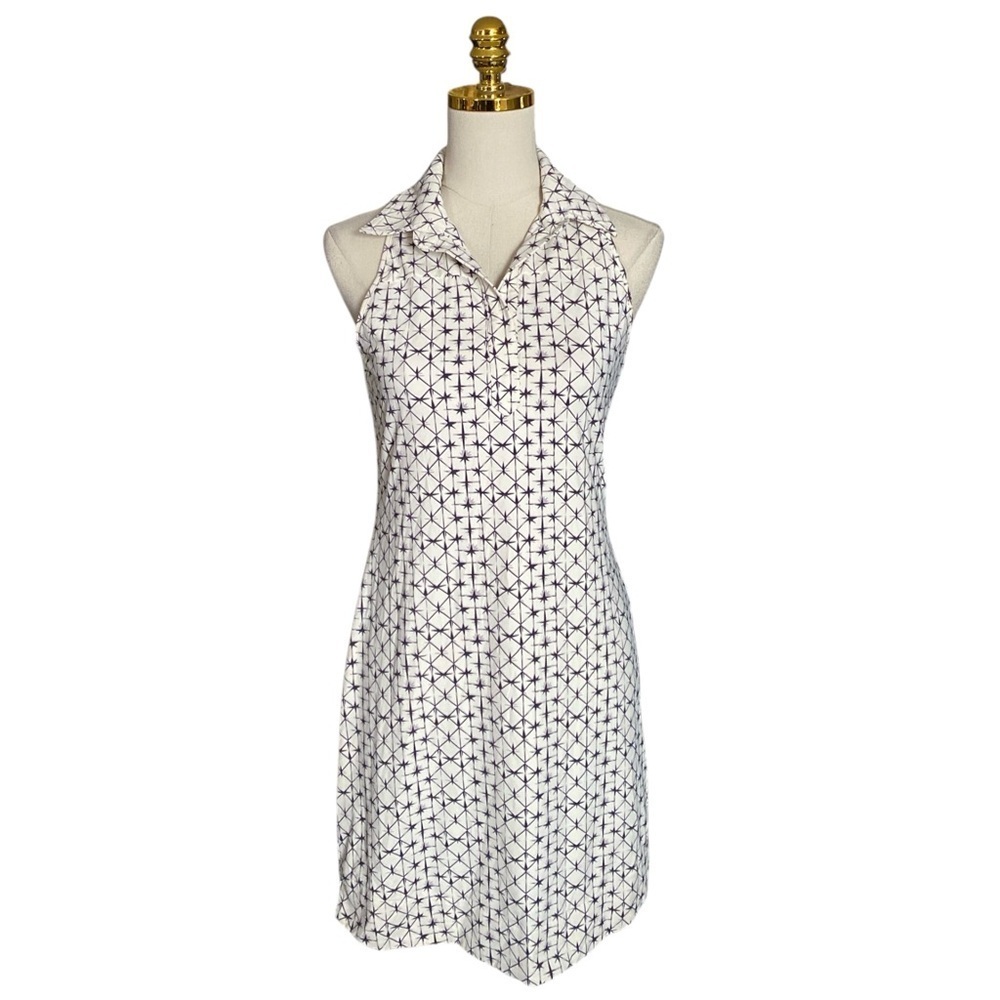 ELLIE KAI sleeveless knee-length collared neckline geometric print dress size 2 - Picture 1 of 9